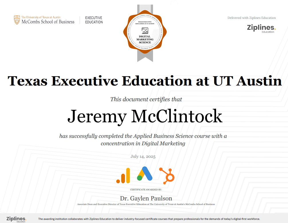 Applied Business Science Course in Digital Marketing – Ad Insight Platform Founder Jeremy McClintock
