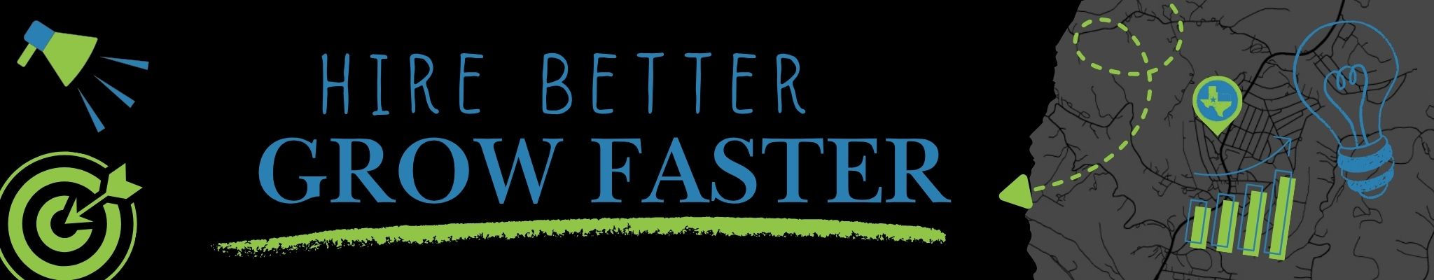 Hire better grow faster message showing job application system Jonestown TX for hiring and business growth solutions