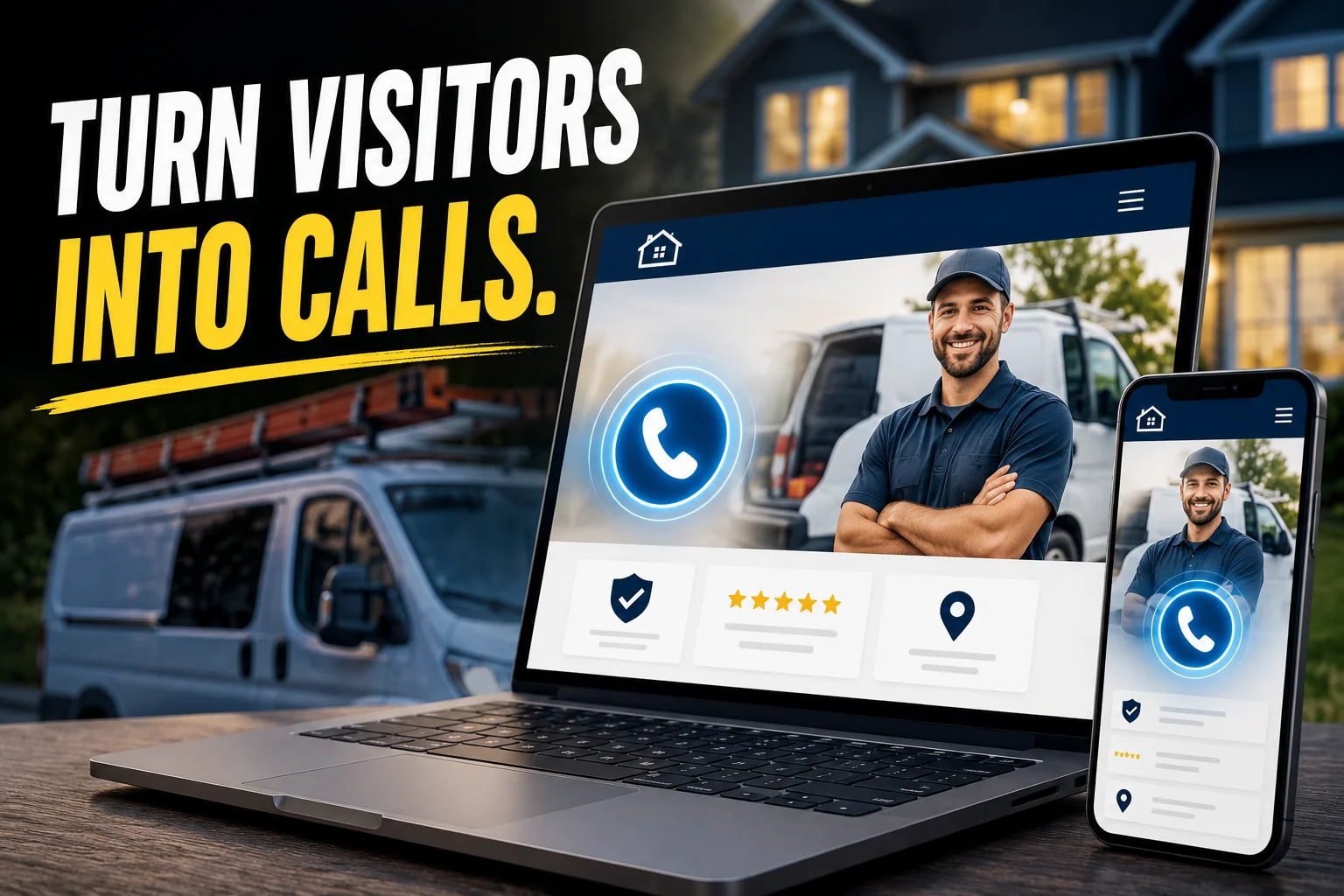 Home service website designed to generate more customer calls